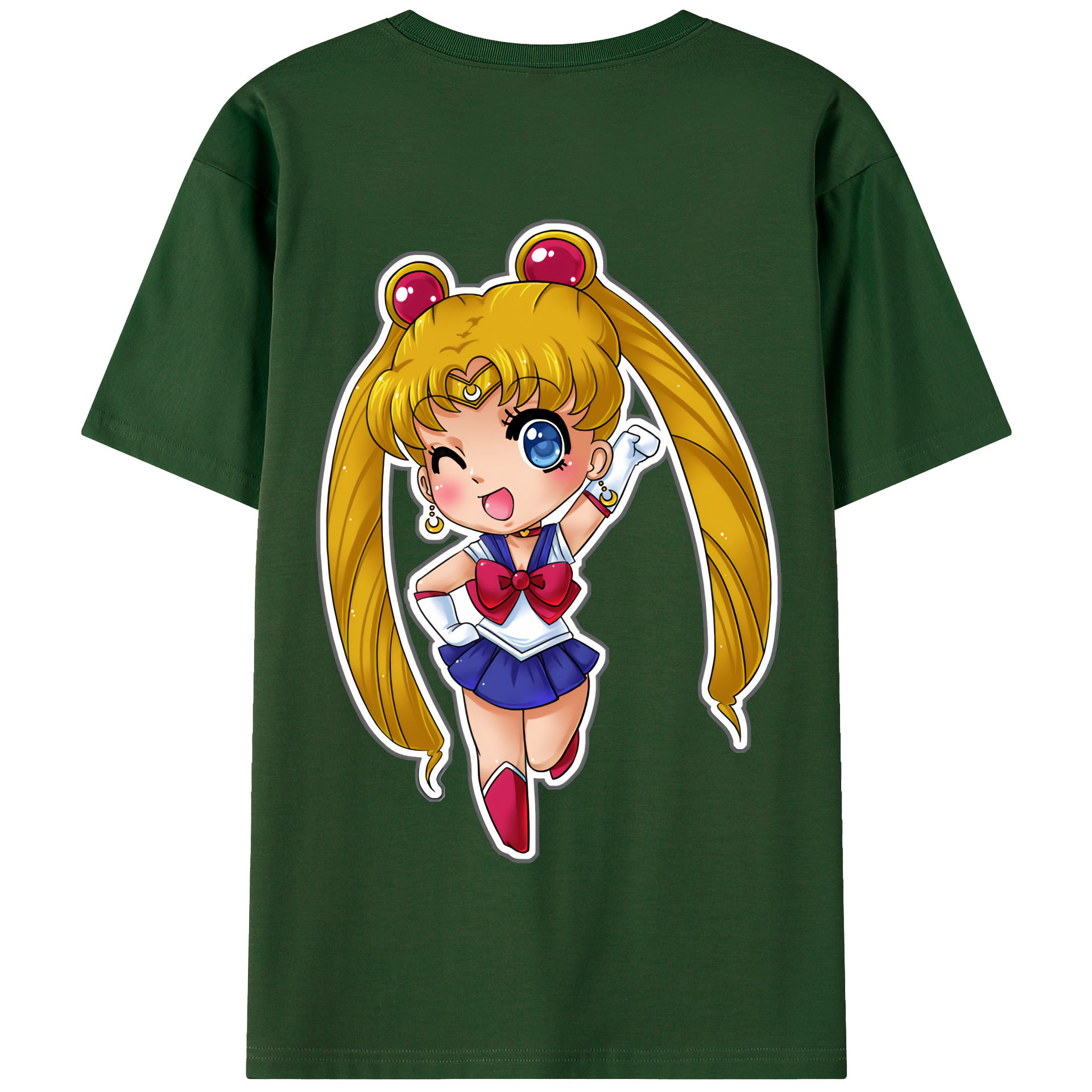 （画像用） 美少女戦士セーラームーン 月野 うさぎ つきの うさぎ Sailor Moon Tsukino Usagi 綿100％半袖Tシャツ（背面プリント）